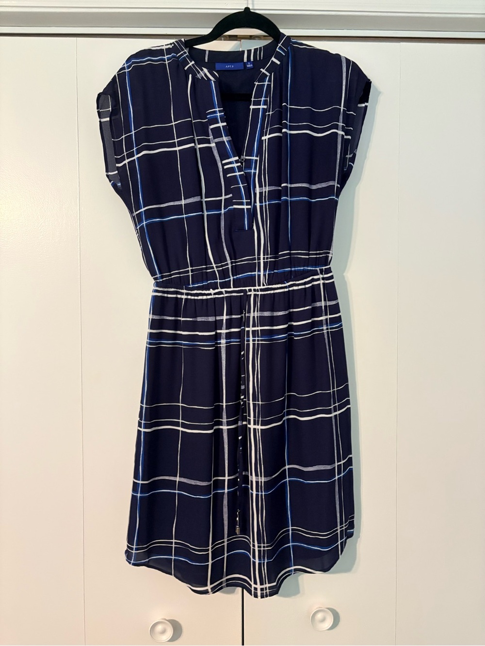 Apt. 9 Navy and White Plaid Mini Dress